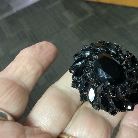 Black rhinestone made in West Germany. BLACKENED JAPANNED. - Picture 5 of 7